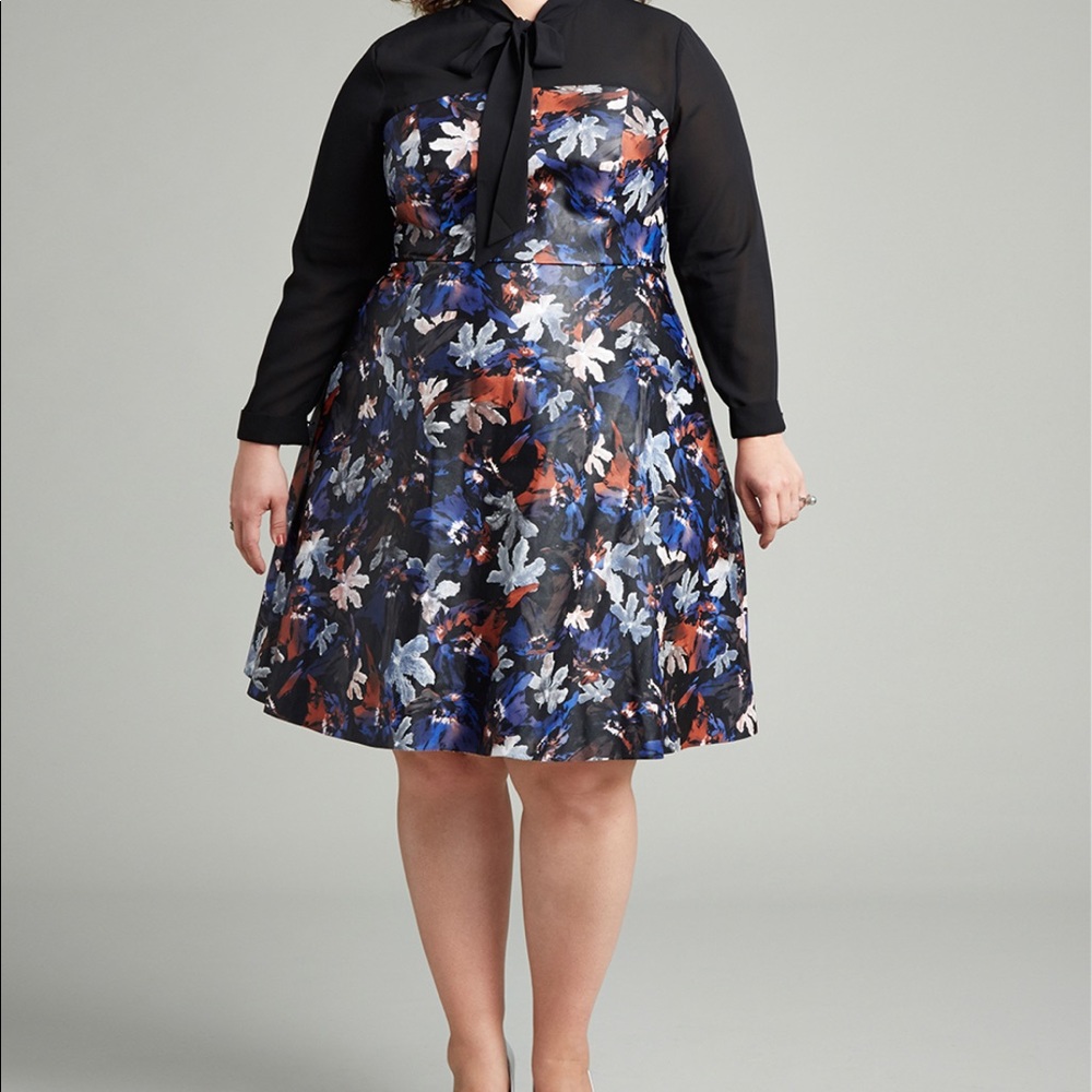 Floral Faux Leather Dress